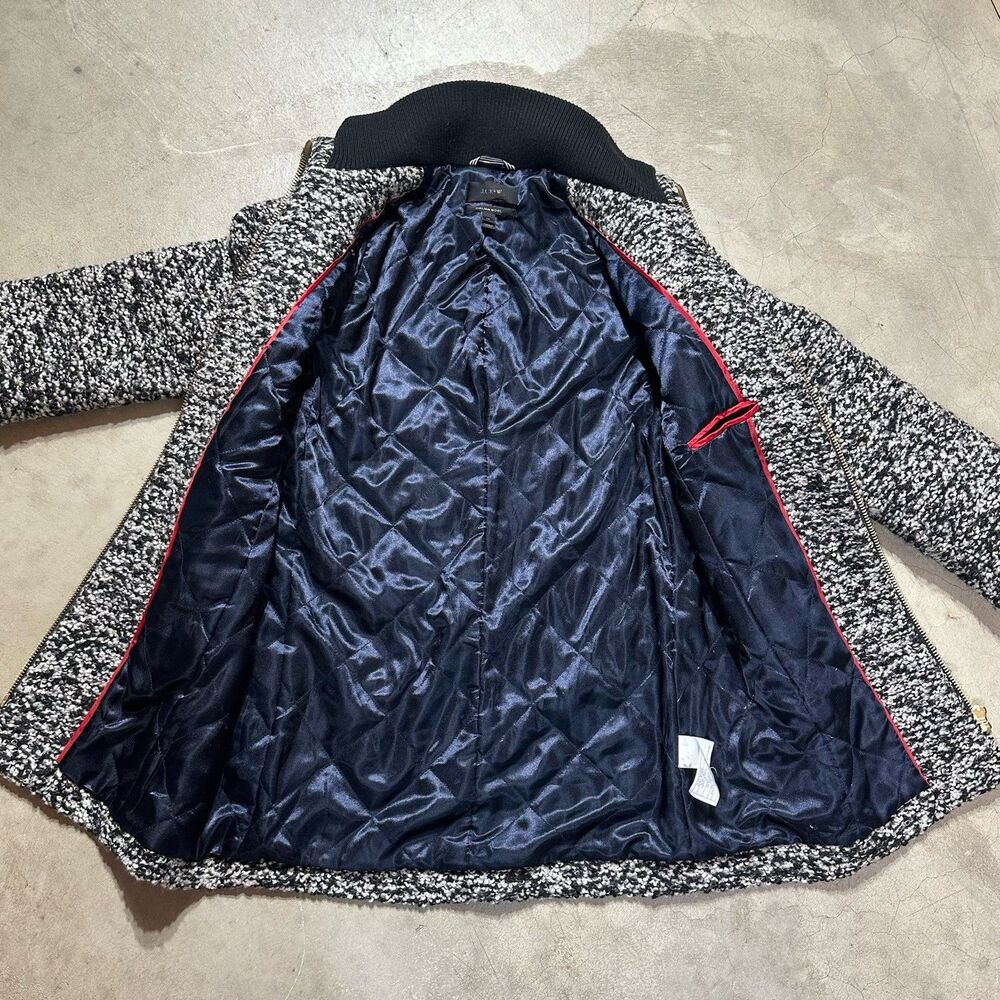 J. Crew Italian Wool Bouclé speckled Lodge Coat Size 2  Petite Minimalist Preppy - Picture 13 of 13
